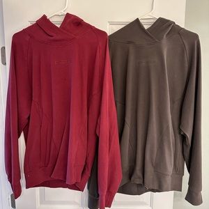 Alphalete identity pro hoodies sz LARGE maroon and olive green